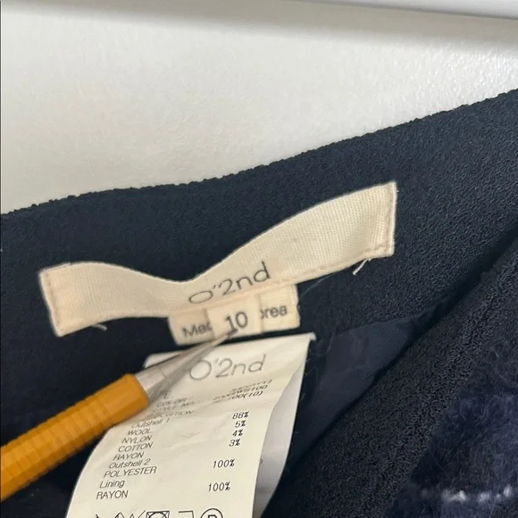 O'2nd Wool Navy Textured Mini Skirt - Picture 3 of 10